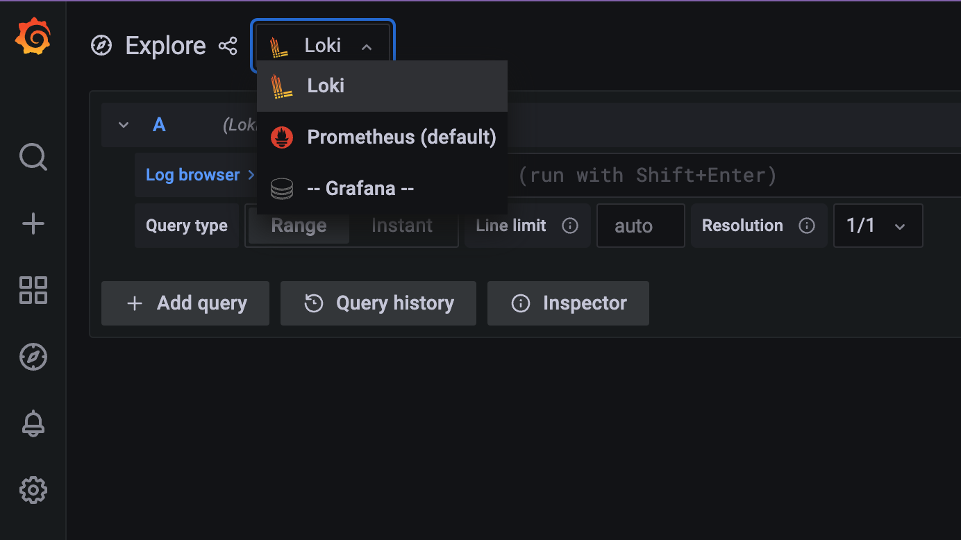 Grafana Select Loki